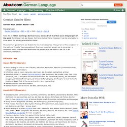 German Gender Hints - Noun Gender - DAS