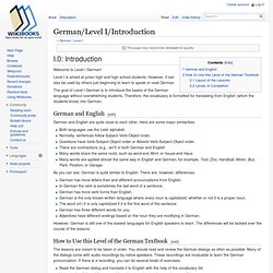 German/Level I/Introduction