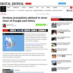 German journalists advised to steer clear of Google and Yahoo