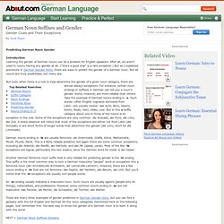 German Noun Suffixes and Gender