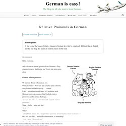 German Relative Clauses - The Basics