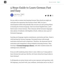 5 Steps Guide to Learn German Fast and Easy - sakshi sharma - Medium