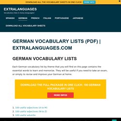 German vocabulary list (PDF)