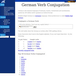 Germanic languages: conjugate German verbs