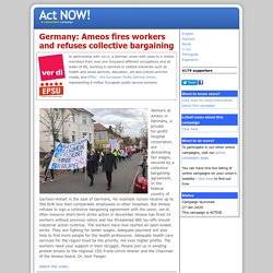 Germany: Ameos fires workers and refuses collective bargaining