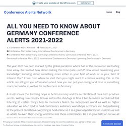 ALL YOU NEED TO KNOW ABOUT GERMANY CONFERENCE ALERTS 2021-2022
