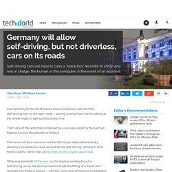 Germany Allows Self-Driving Cars on its Roads, with a Driver