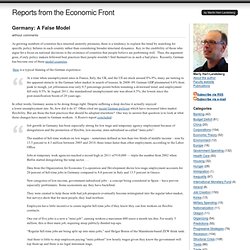 Germany: A False Model at Reports from the Economic Front