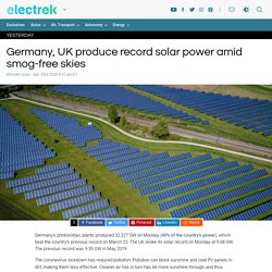 Germany, UK produce record solar power amid smog-free skies