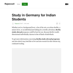 Study in Germany for Indian Students