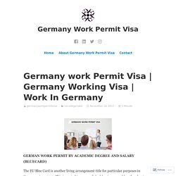 Germany work Permit Visa