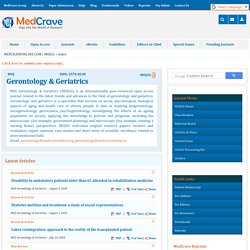 MedCrave Group - Medcrave Online Journal of MOJ Gerontology & Geriatrics - MOJ MOJGG