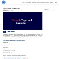 Gerund- Types and Examples - Learn English
