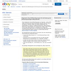 Allgemeine Geschäftsbedingungen (AGB) für die Nutzung der deutschsprachigen eBay-Websites