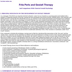 Gestalt Therapy and Gestalt Psychology