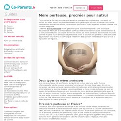 Gestation pour autrui, une mère porteuse, la législation en France