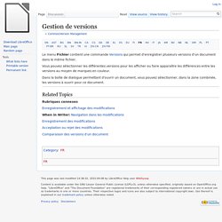 Gestion de versions avec LibreOffice (ou OpenOffice)