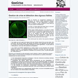 Gestion de crise et détection des signaux faibles