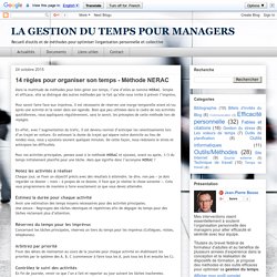 LA GESTION DU TEMPS POUR MANAGERS: 14 règles pour organiser son temps - Méthode NERAC