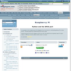 Gestion du port GPIO du Raspberry Pi avec Python