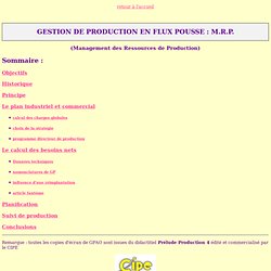 GESTION DE PRODUCTION EN FLUX POUSSE : M