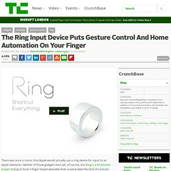 The Ring Input Device Puts Gesture Control And Home Automation On Your Finger