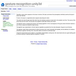 gesture-recognition-unity3d - Gesture recognition from Kinect data using Dynamic Time Warping
