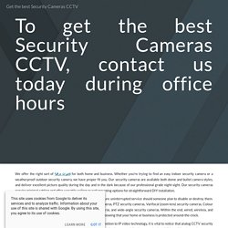 Get the best Security Cameras CCTV