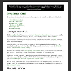 Get a coffee, give a coffee - Jonathan's Card