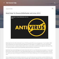 Need Help To Choose BitDefender anti virus 2012?Get-human-help