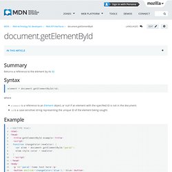 document.getElementById - Document Object Model (DOM)