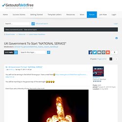 UK Government To Start "NATIONAL SERVICE"