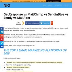 GetResponse vs MailChimp vs SendinBlue vs Sendy vs MailPoet