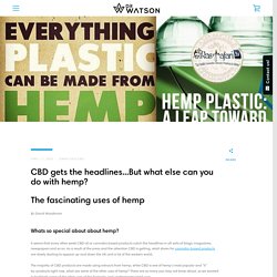 CBD gets the headlines...But what else can you do with hemp? – Dr Watson CBD