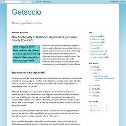 New functionality in GetSocio: stay tuned of your sales directly from inbox