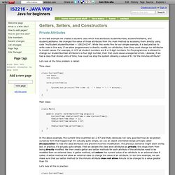 Getters, Setters, and Constructors - IS2216 - JAVA WIKI