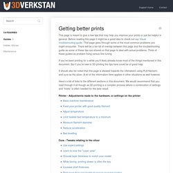 Getting better prints - 3DVerkstan Knowledge Base