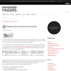 Getting a list of all sites served by IIS > 40Fingers Websolutions