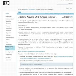 Getting Arduino UNO to work in Linux
