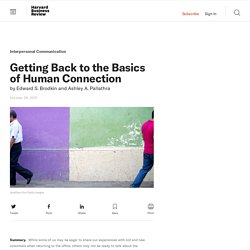 Getting Back to the Basics of Human Connection