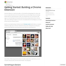 Getting Started: Building a Chrome Extension