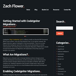 Getting Started with CodeIgniter Migrations » Zachary Flower