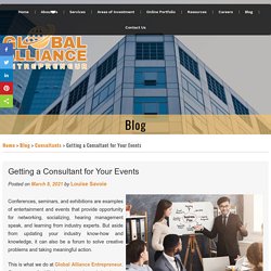 Getting a Consultant for Your Events