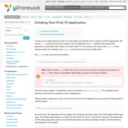 Getting Started: Creating First Yii Application