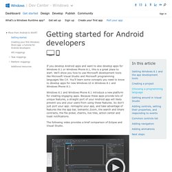 Getting started for Android developers - Windows app development
