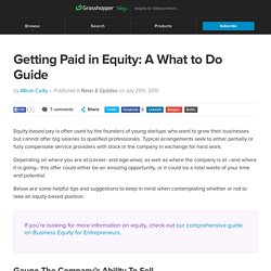 Getting Paid in Equity: A What to Do Guide