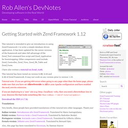 Tutorial: Getting Started with Zend Framework 1.11