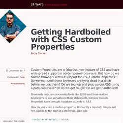 Getting Hardboiled with CSS Custom Properties