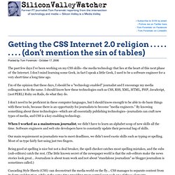 Getting the CSS Internet 2.0 religion . . . . . . . . . (don't m