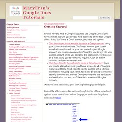 Getting Started - MaryFran's Google Docs Tutorials